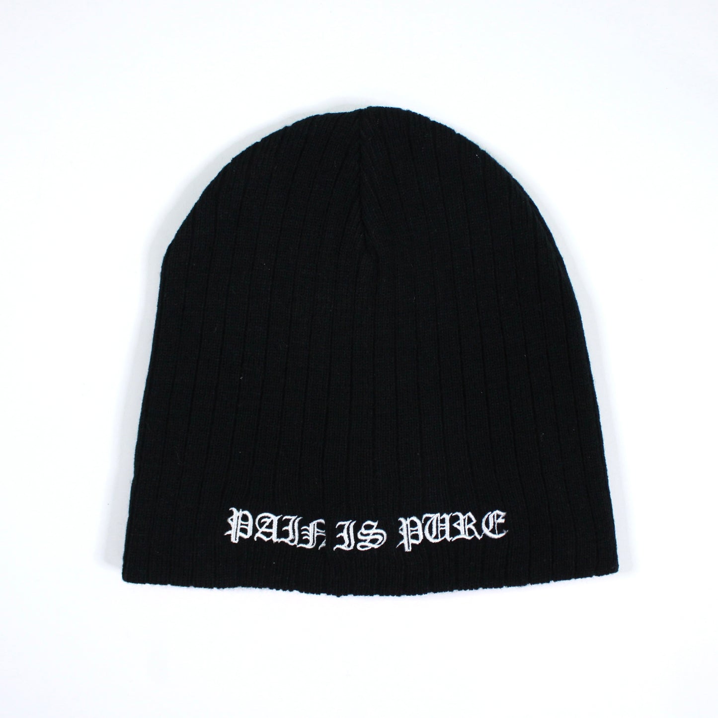 Pain Is Pure 'Pure' Logo Ribbed Beanie Black/White