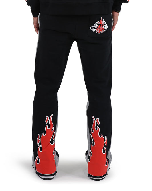 EVOL All Gas No Breaks Flare Fleece Bottoms Black/Red