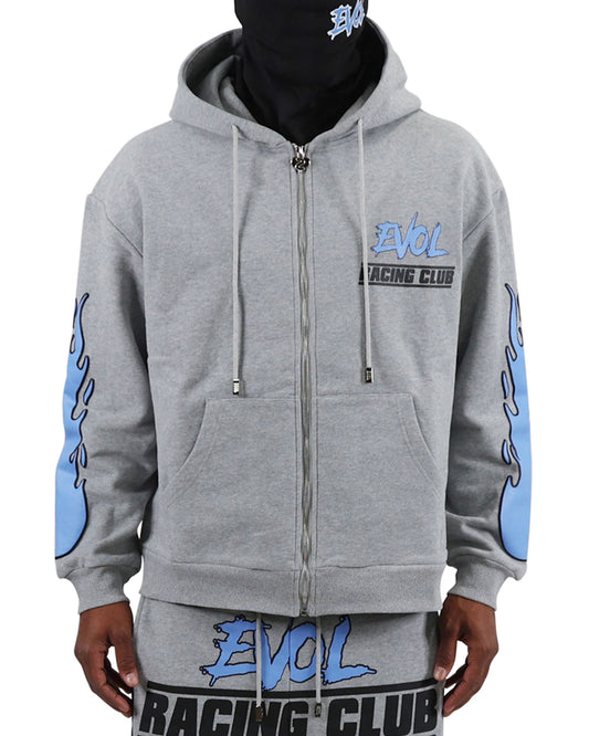 EVOL All Gas No Breaks Full Zip Hoody Grey/Blue