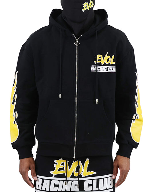 EVOL All Gas No Breaks Full Zip Hoody Black/Yellow