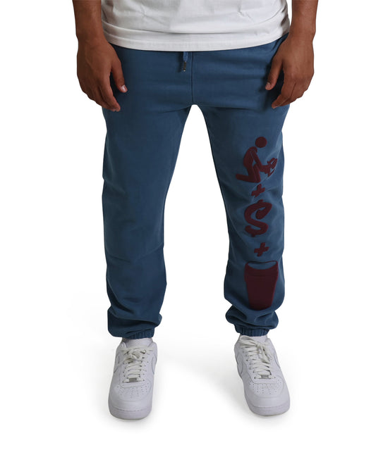 EVOL Love Is For Lames Blue and Maroon Sweatpants