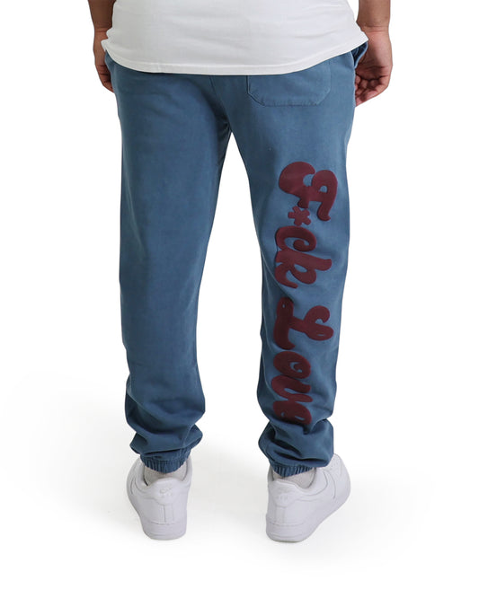 EVOL Love Is For Lames Blue and Maroon Sweatpants