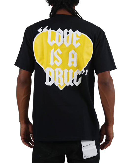 EVOL Love Is A Drug Tee Black and Yellow