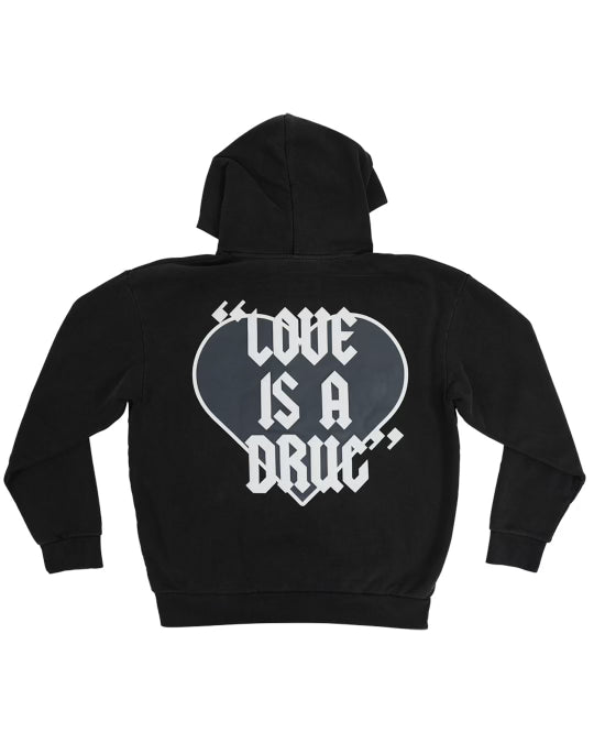 EVOL Love Is A Drug Hoodie Charcoal and Grey