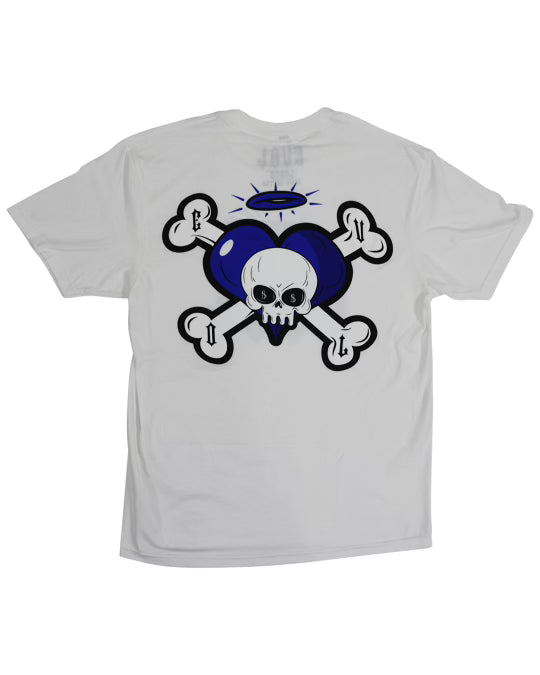 EVOL Halo Over Skull Tee White/Blue/Black