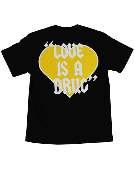 EVOL Love Is A Drug Tee Black and Yellow