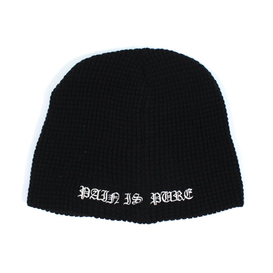 Pain Is Pure 'Pure' Logo Textured Beanie Black/Cream