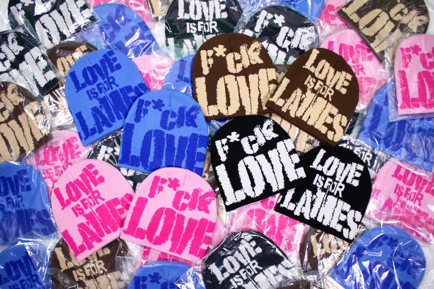 EVOL Love Is for Lames Beanie Pink On Pink