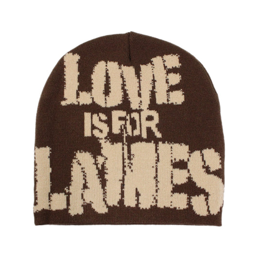 EVOL Love Is for Lames Beanie Brown And Cream