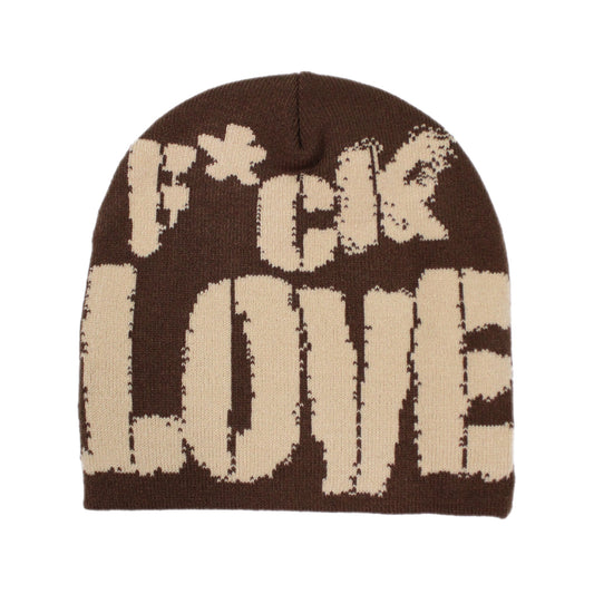 EVOL Love Is for Lames Beanie Brown And Cream