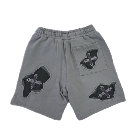 EVOL+VE From Simple to Complex Distressed Shorts Grey/Black