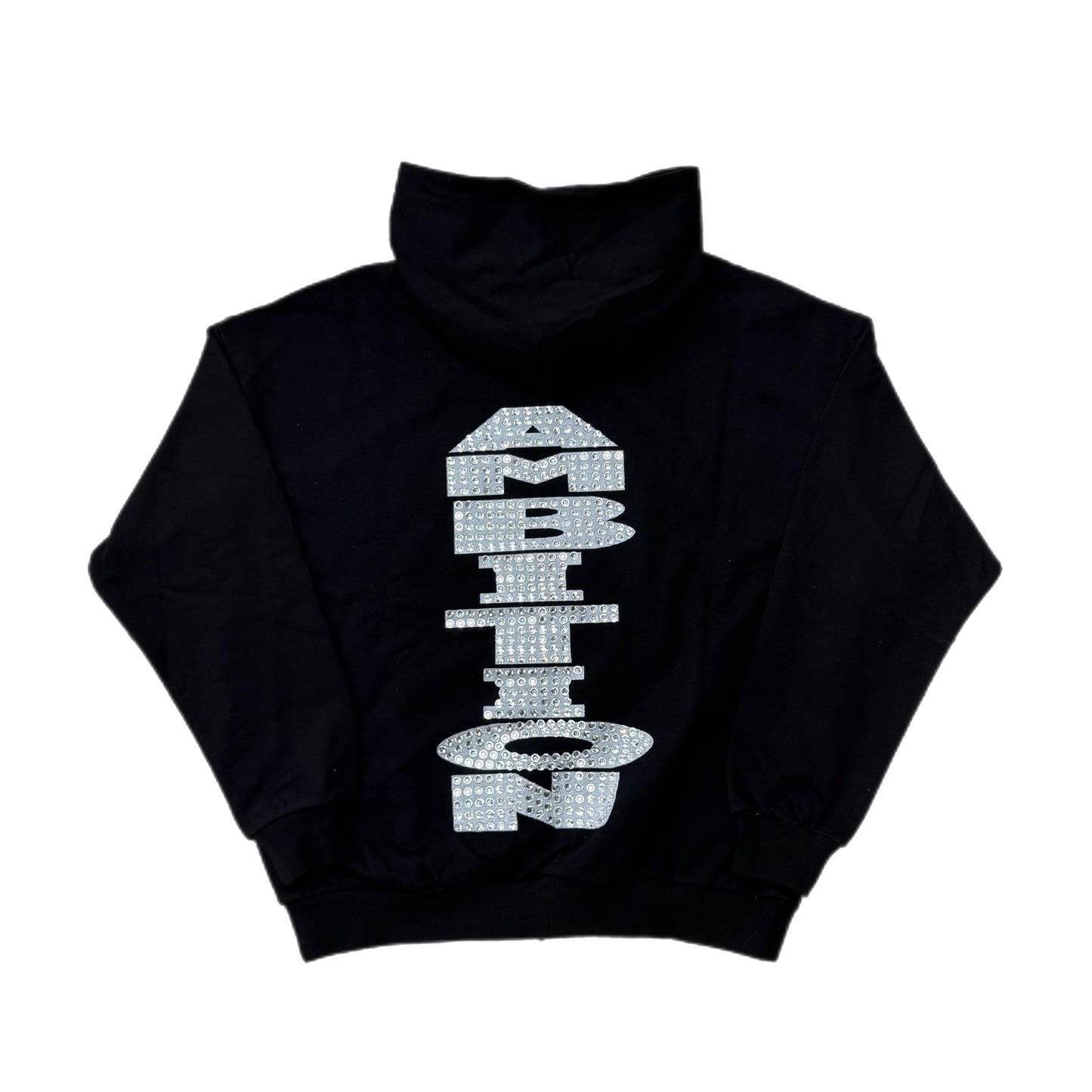 Lonely Nights Ambition Rhinestone Hoodie Black