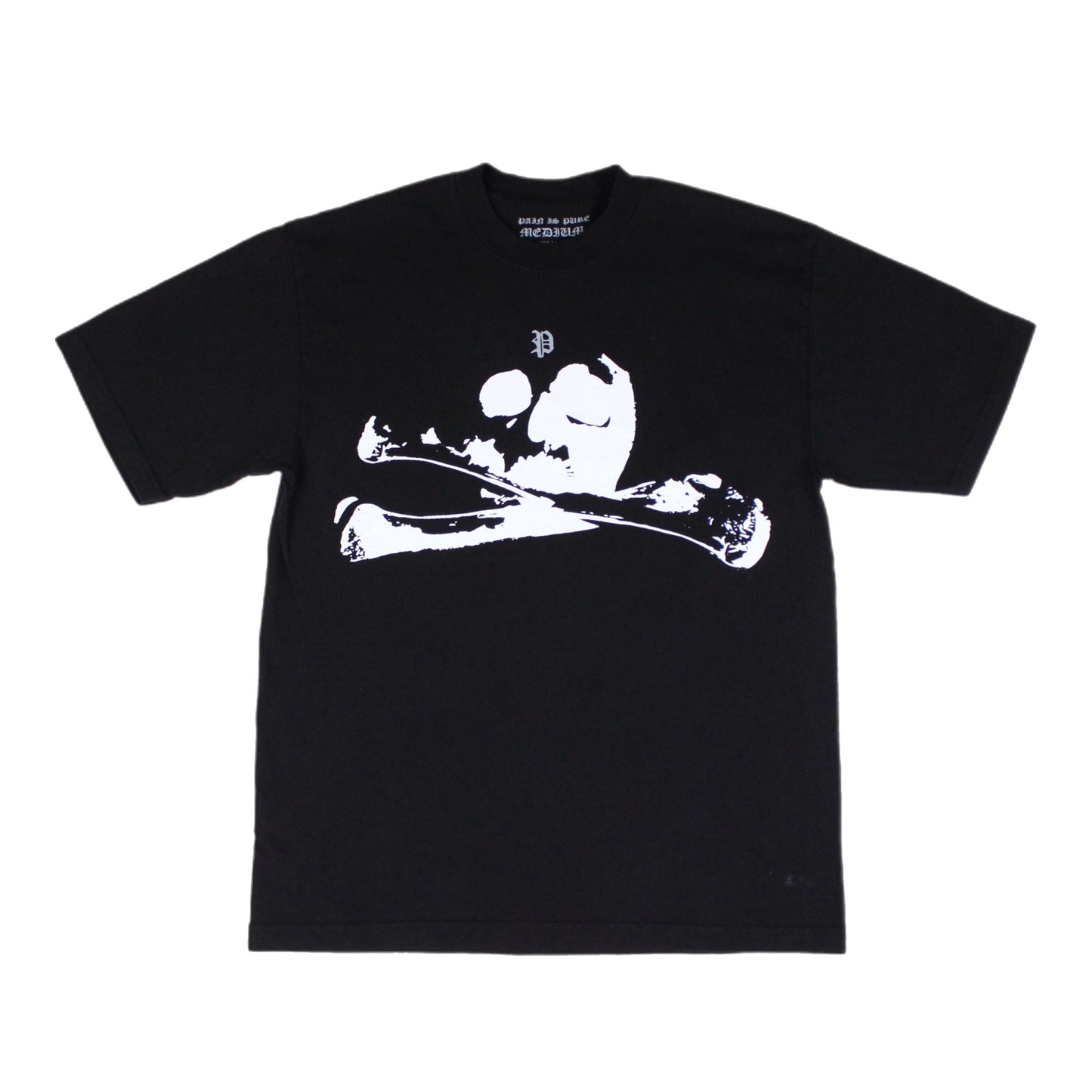 PAIN IS PURE PRAYING SKELETON TEE BLACK/WHITE