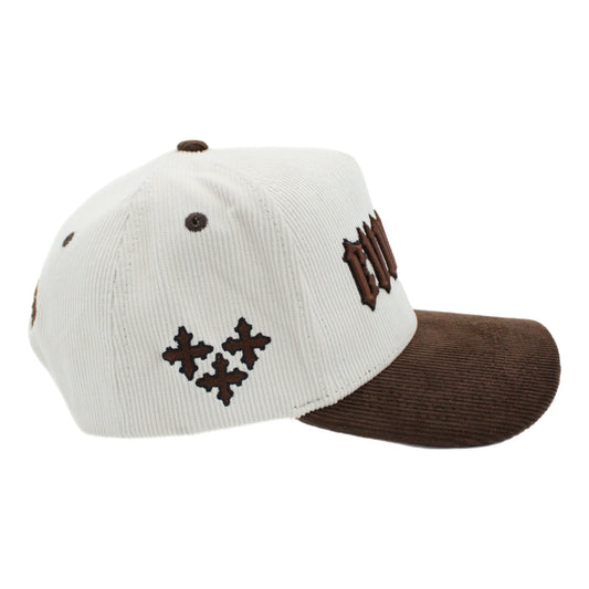 EVOL + VE CORDUROY TRUCKER HAT BROWN/CREAM