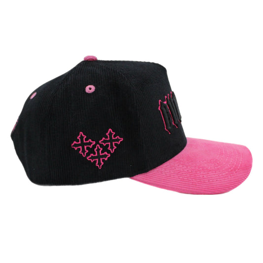 EVOL + VE CORDUROY TRUCKER HAT BLACK/PINK