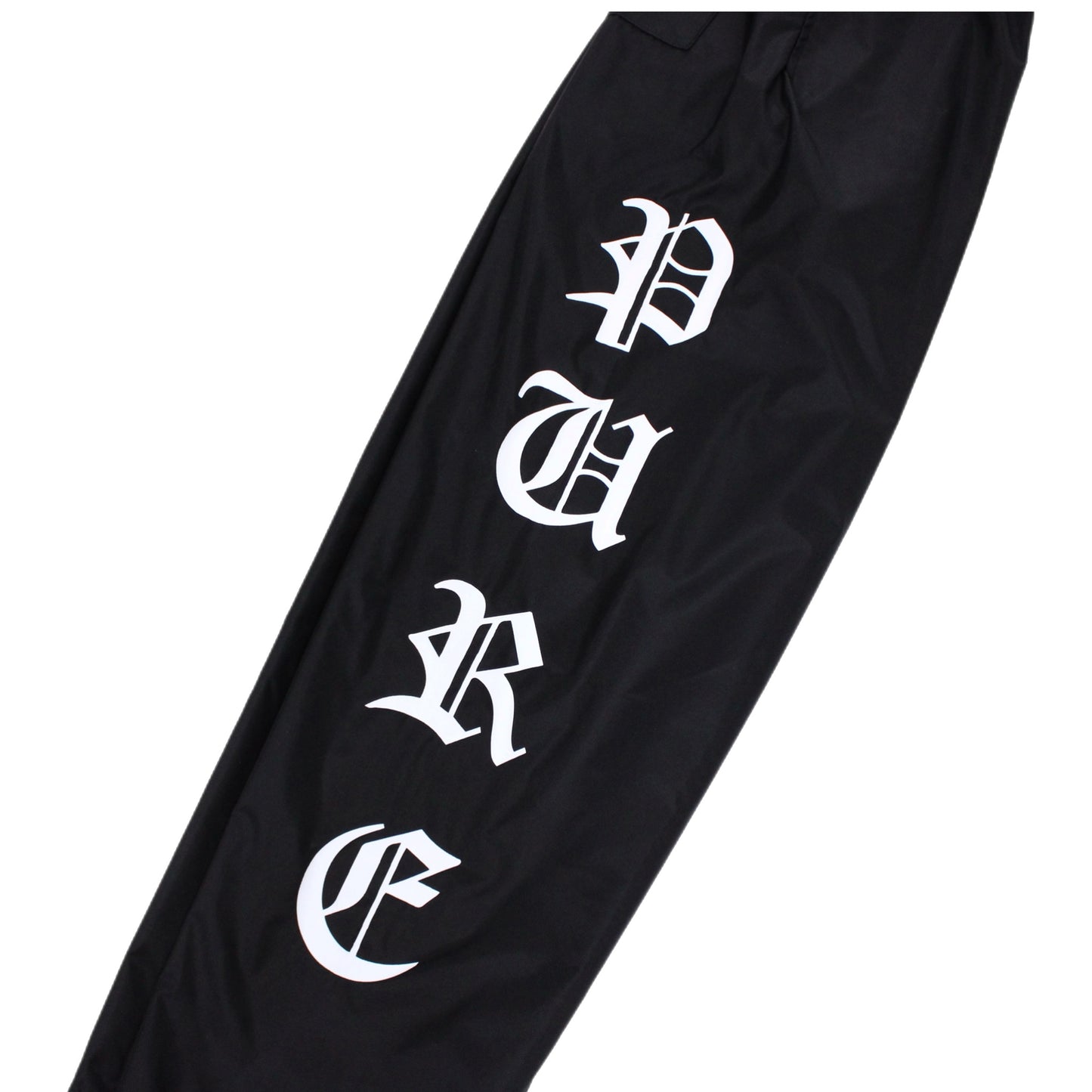 PAIN IS PURE 'PURE' SIDE LOGO SKULL NYLON PANTS BLACK/WHITE