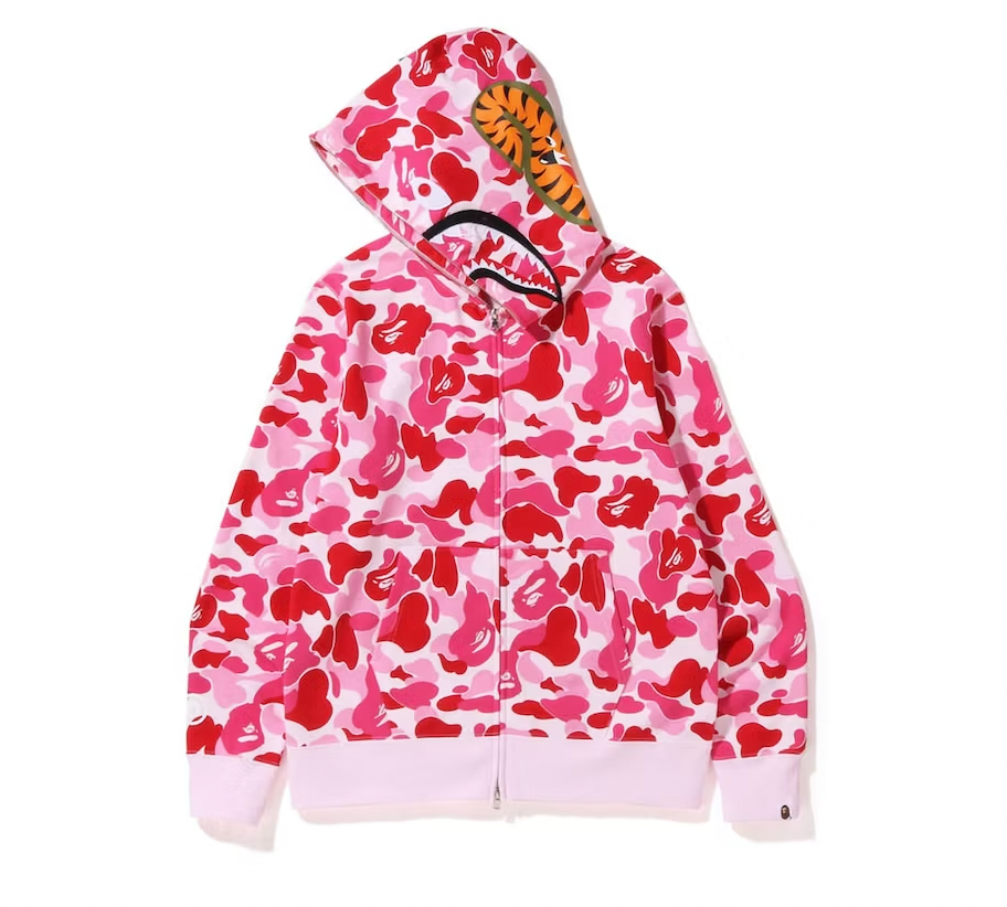 BAPE Big ABC Camo Shark Full Zip Hoodie Pink