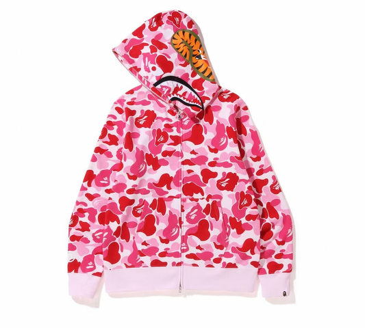 BAPE Big ABC Camo Shark Full Zip Hoodie Pink