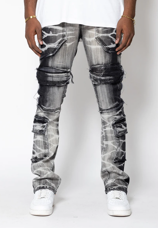 Golden Denim Stacked Patch Work - Ornamental