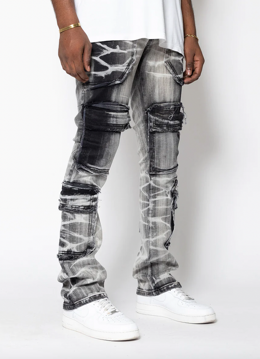 Golden Denim Stacked Patch Work - Ornamental