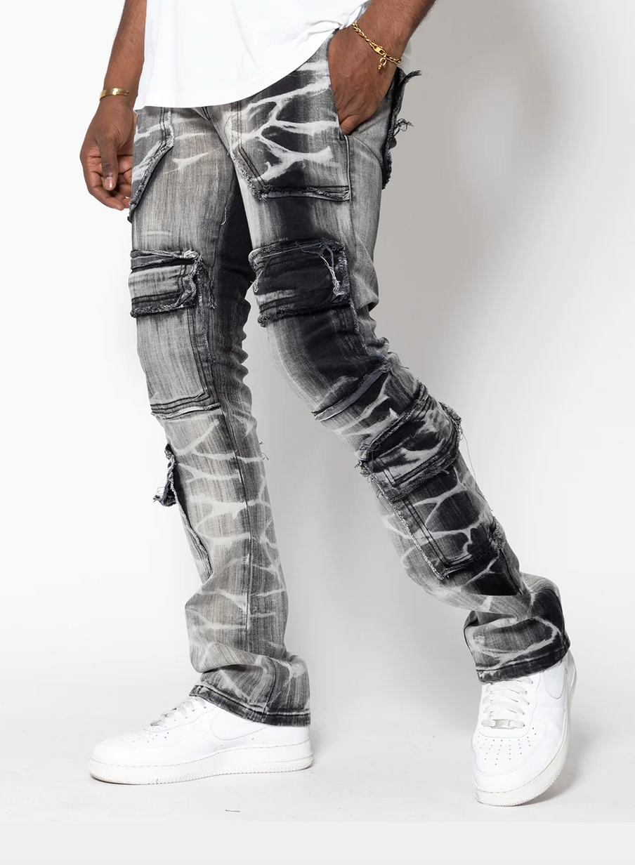 Golden Denim Stacked Patch Work - Ornamental