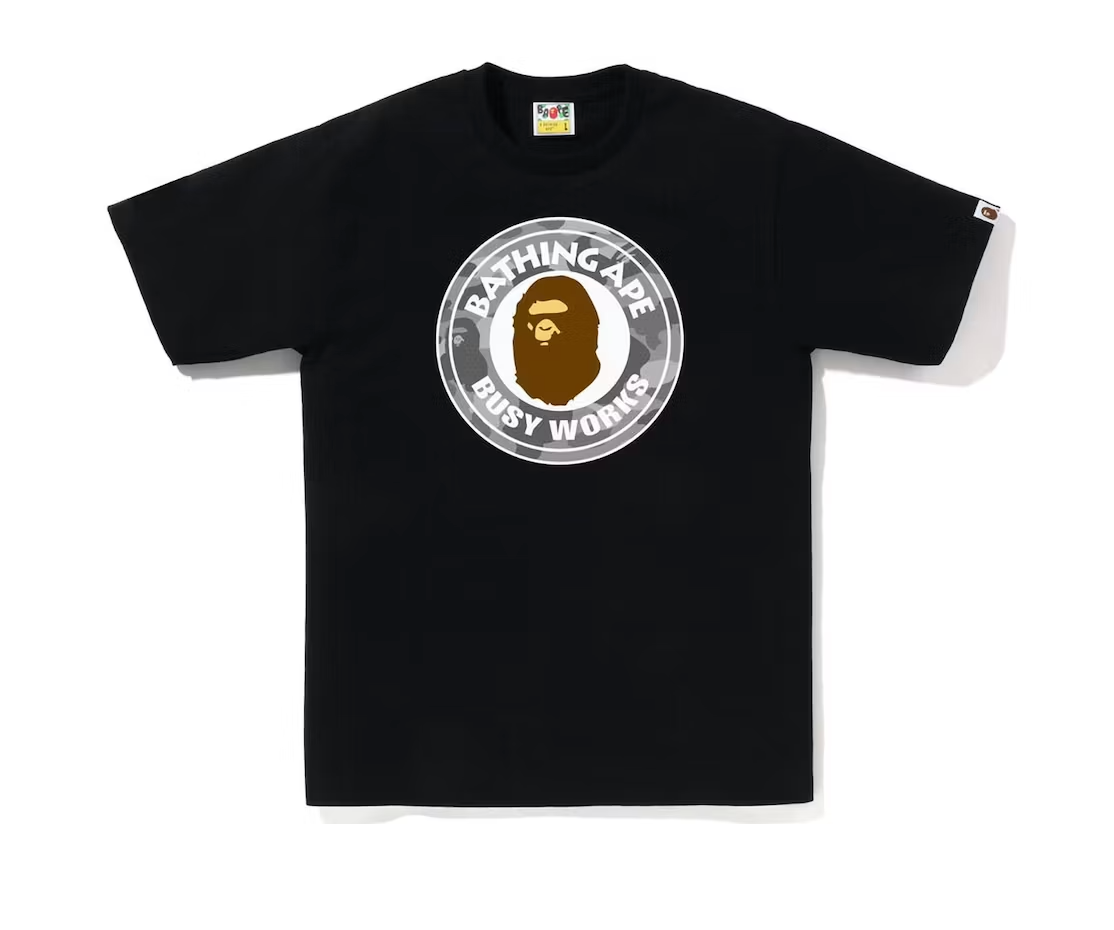 BAPE Honeycomb Camo Busy Works Tee Black/Grey