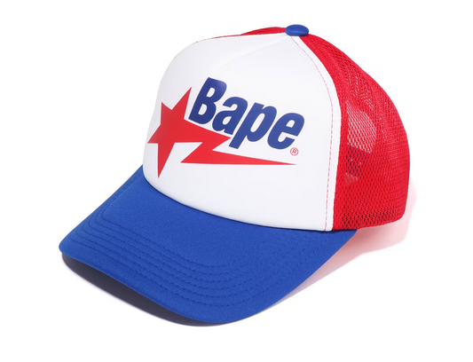 BAPE Sta Mesh Cap Blue Red White