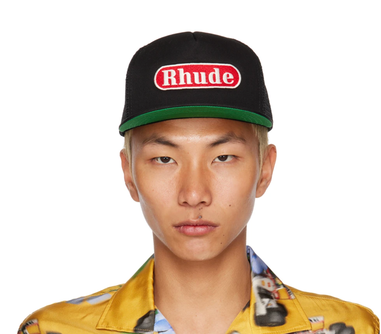 RHUDE Black & Red Pit Stop Trucker Cap