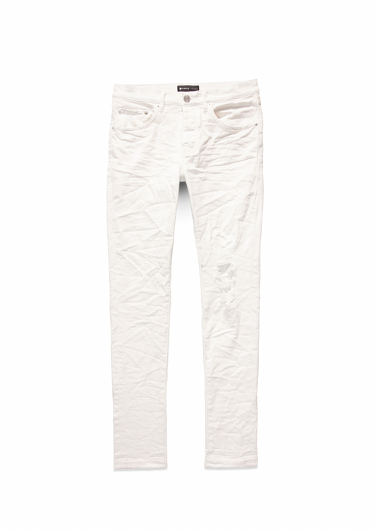 Purple Brand Optic White Knee Blowout Jeans
