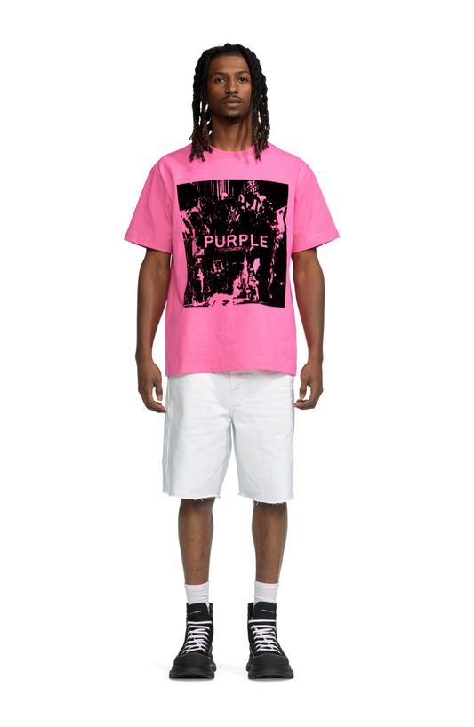 Purple Brand Heavy Jersey Ss Tee Hot Pink/Black Graphic