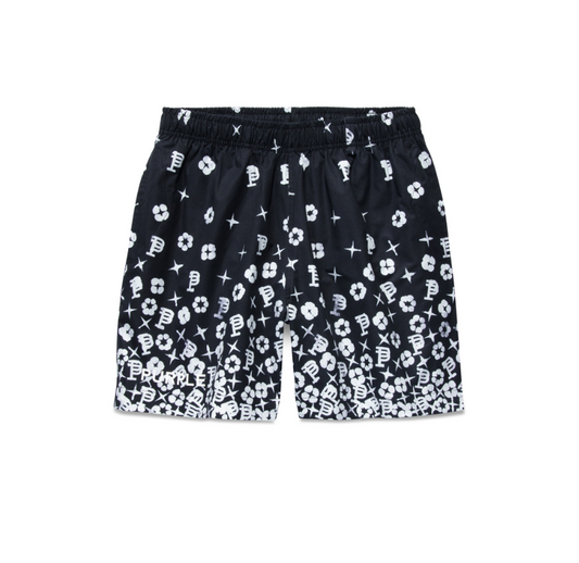 Purple Brand All Round Short Stamped Monogram Black/Whited