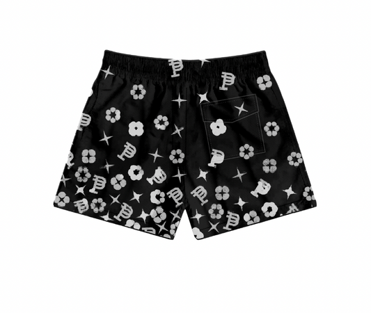Purple Brand All Round Short Stamped Monogram Black/Whited