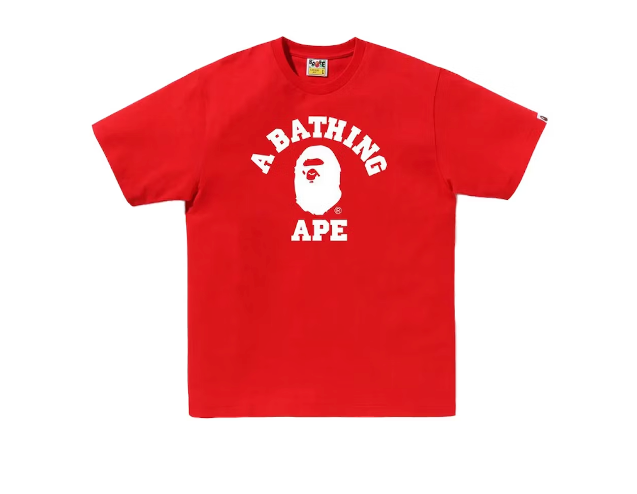 BAPE Bicolor College Tee Red