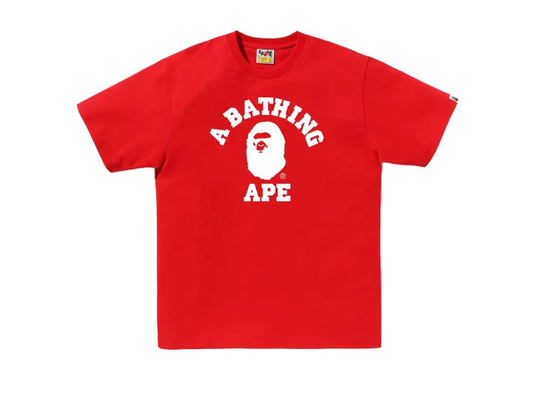 BAPE Bicolor College Tee Red