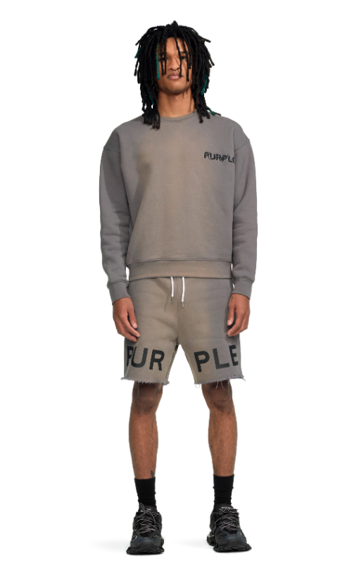 Purple Brand Hwt Fleece Short Charcoal Jumbo