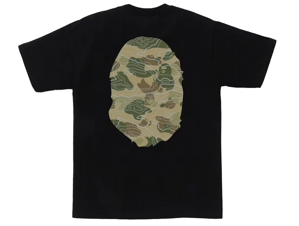 BAPE Layered Line Camo Big Ape Head Tee Black/Beige