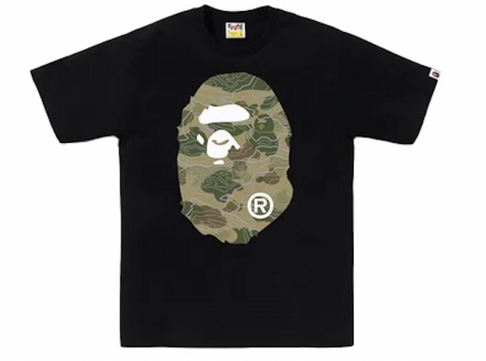 BAPE Layered Line Camo Big Ape Head Tee Black/Beige