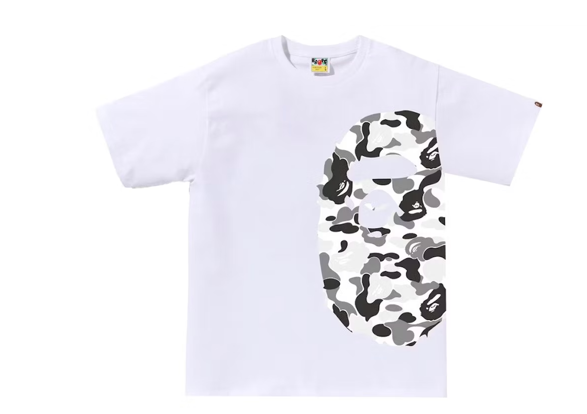 BAPE ABC Camo Side Big Ape Head Tee White/Grey