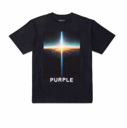 Purple Brand Beam of Light Textured Jersey Ss Tee