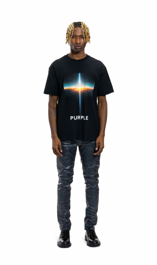 Purple Brand Beam of Light Textured Jersey Ss Tee