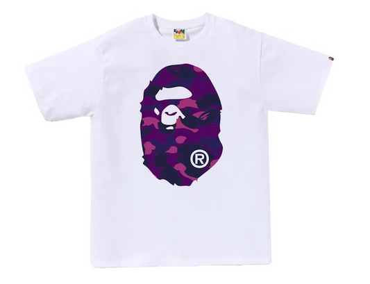 BAPE Color Camo Big Ape Head Tee White/Purple
