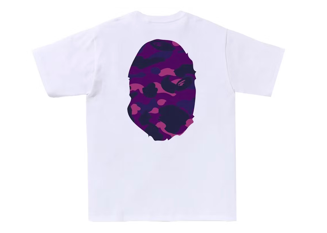 BAPE Color Camo Big Ape Head Tee White/Purple