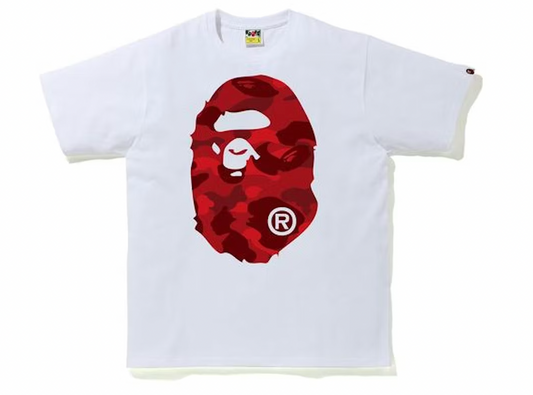 BAPE Color Camo Big Ape Head Tee White/Red