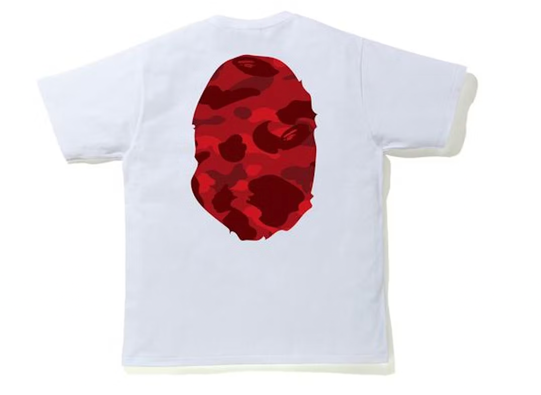 BAPE Color Camo Big Ape Head Tee White/Red