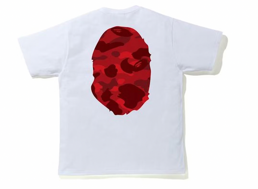BAPE Color Camo Big Ape Head Tee White/Red