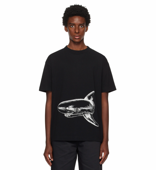 PALM ANGELS Black Broken Shark Classic T-Shirt