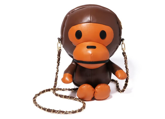 BAPE Baby Milo Plush Doll Chain Shoulder Bag Brown