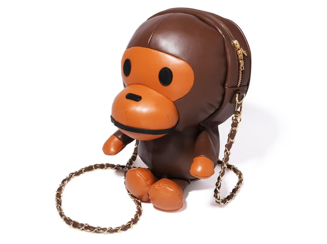 BAPE Baby Milo Plush Doll Chain Shoulder Bag Brown