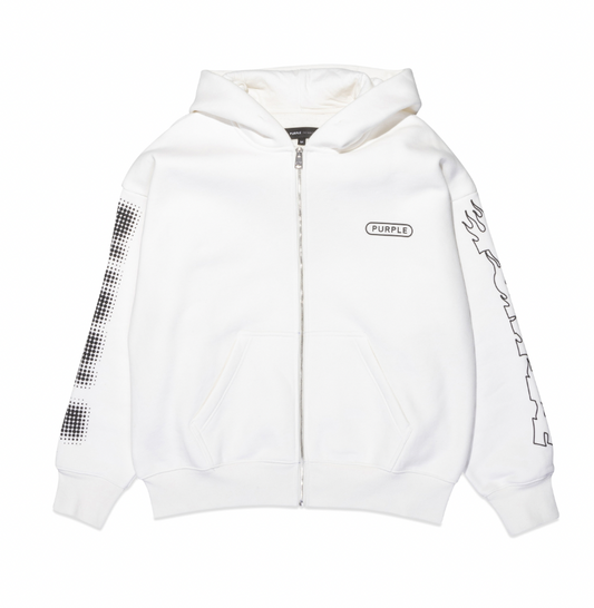 Purple Brand Hwt Fleece Full Zip Hoody (White)