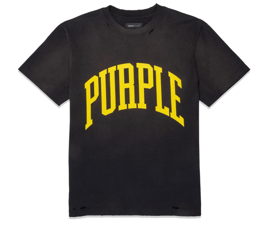 Purple Brand Mens Crew Neck T-Shirt P104-JCYM322 Yellow